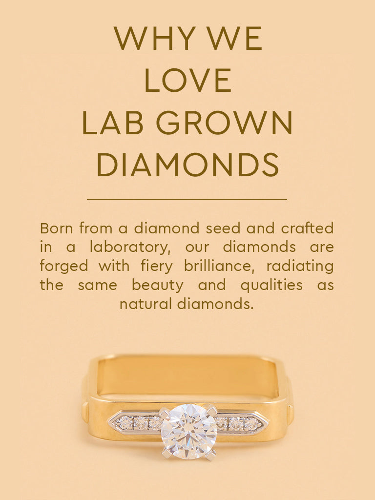 Bold Square Lab Diamond Solitaire Ring