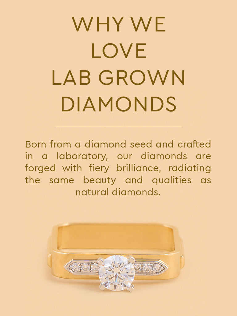 Bold Square Lab Diamond Solitaire Ring