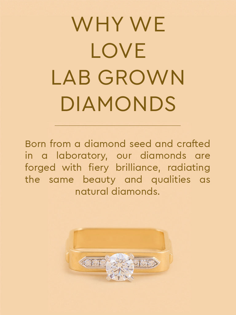 Bold Square Lab Diamond Solitaire Ring