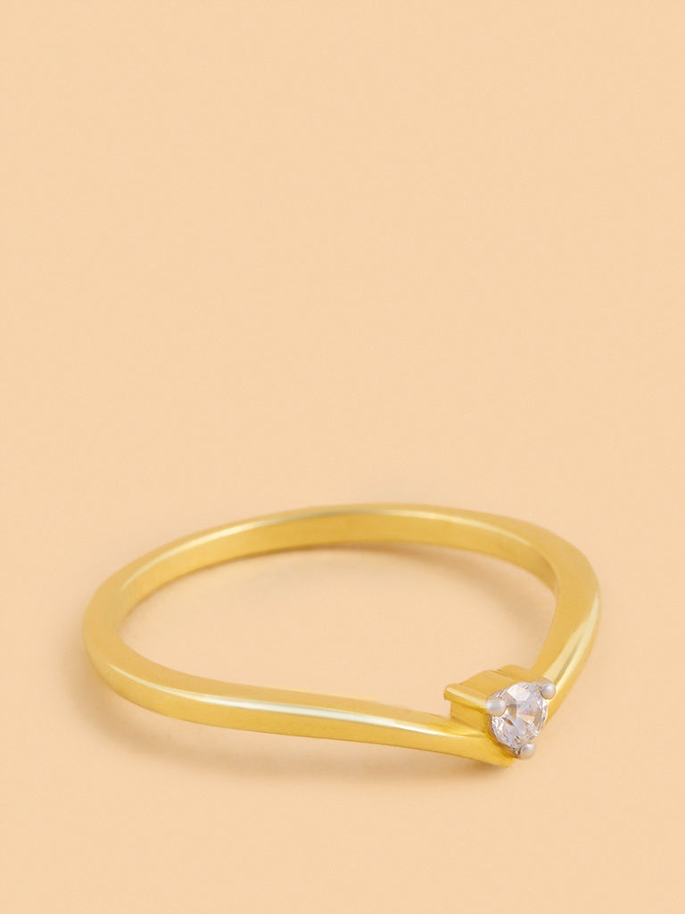 Sleek Wave Lab Diamond Ring