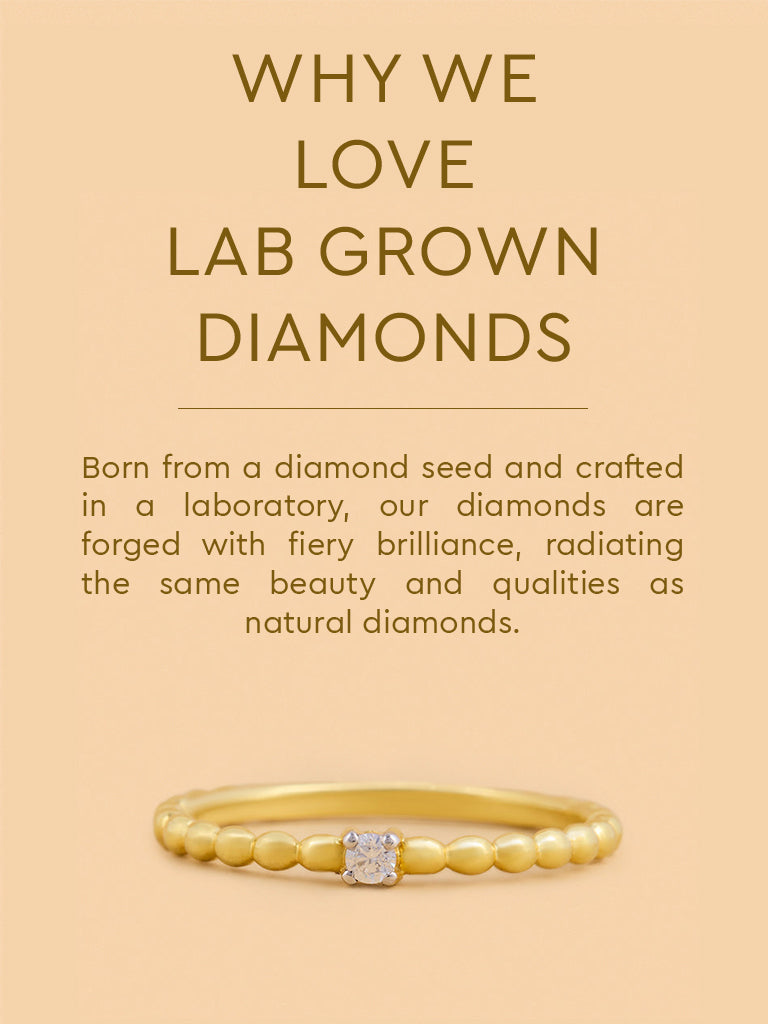 Beaded Ring with Lab Diamond