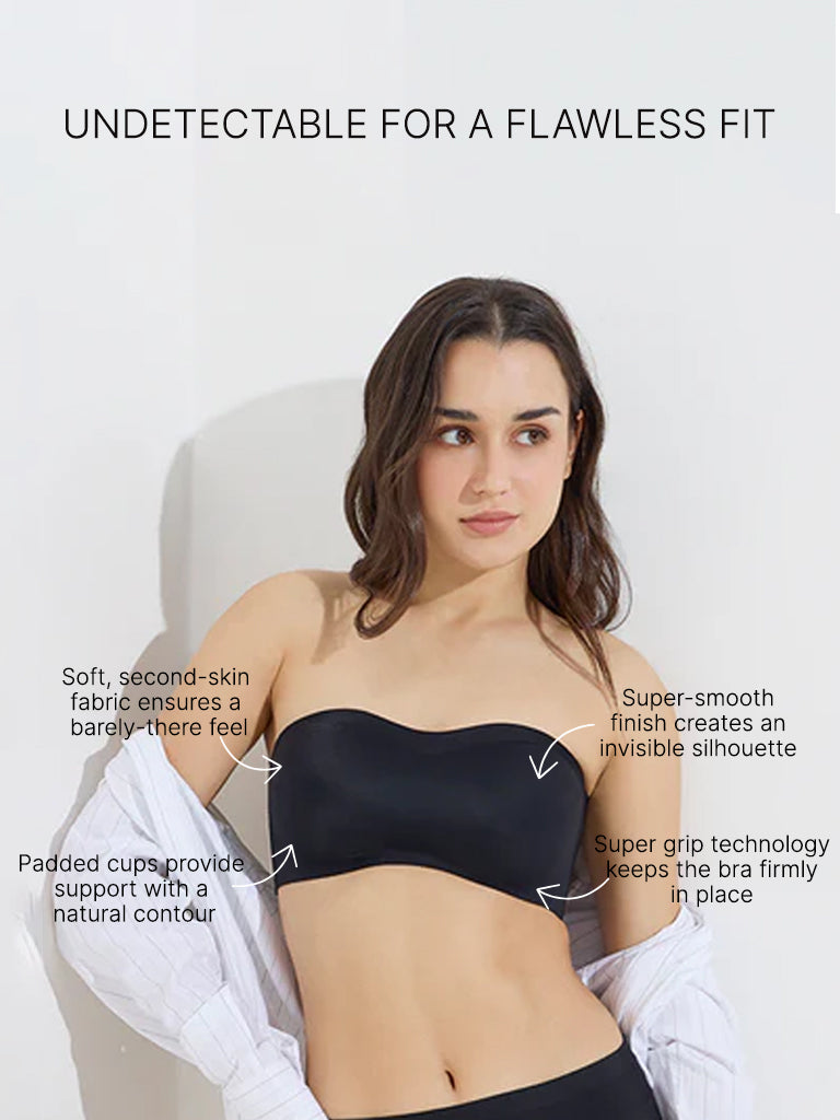Wunderlove Black Invisible Supergrip Padded Bra
