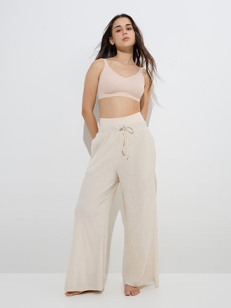 Westside Wunderlove Women's Beige Cotton-Blend Padded Full Coverage Bra for Casual Wear Full View