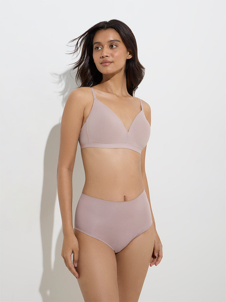 Wunderlove Solid Taupe Invisible Full Briefs