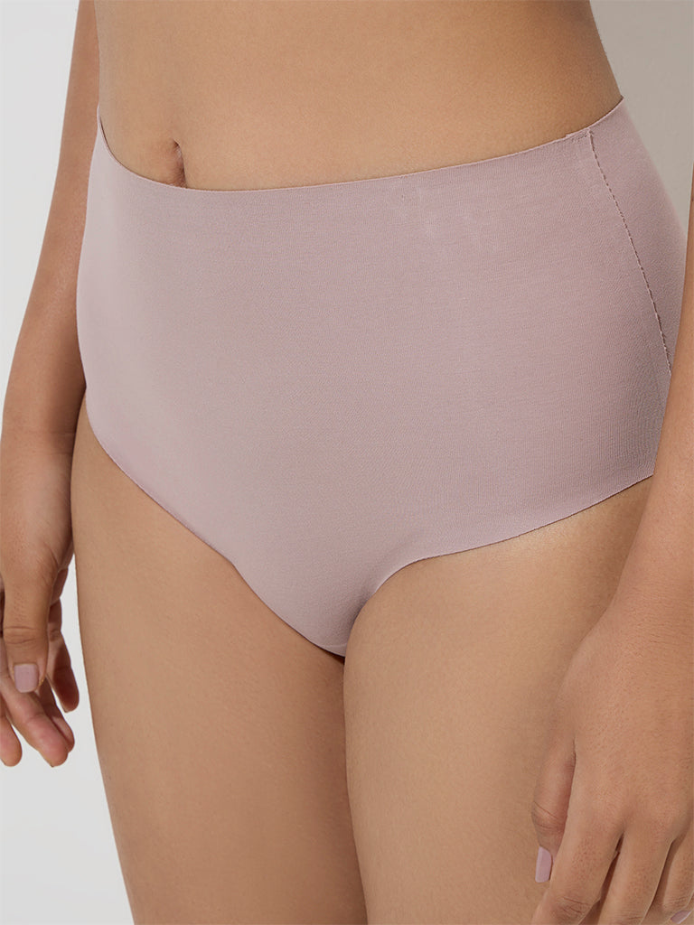Wunderlove Solid Taupe Invisible Full Briefs