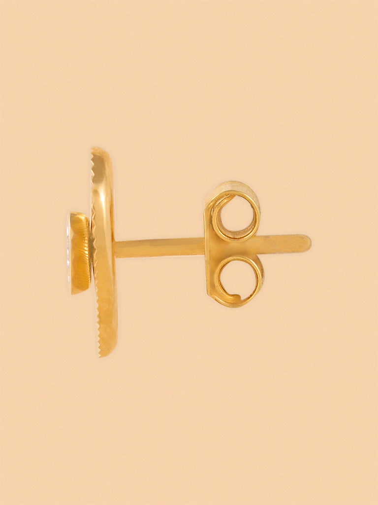 Dainty Lab Diamond Metal Halo Heart Studs
