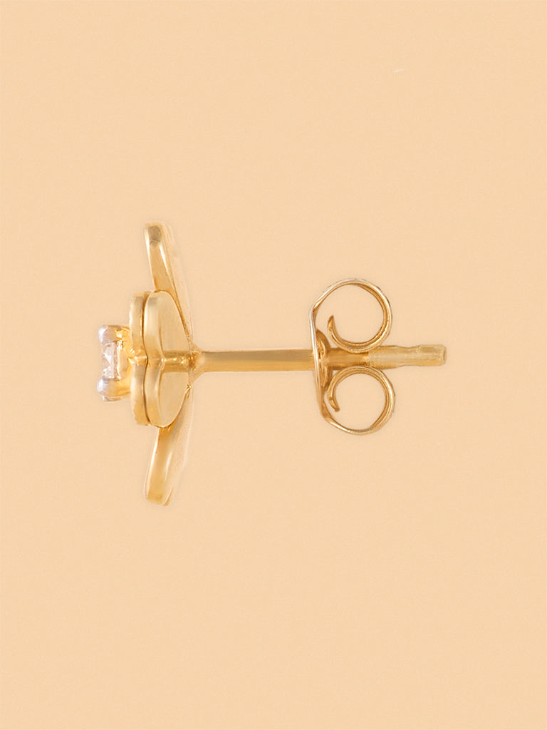 Delicate Lab Diamond Clover Heart Studs