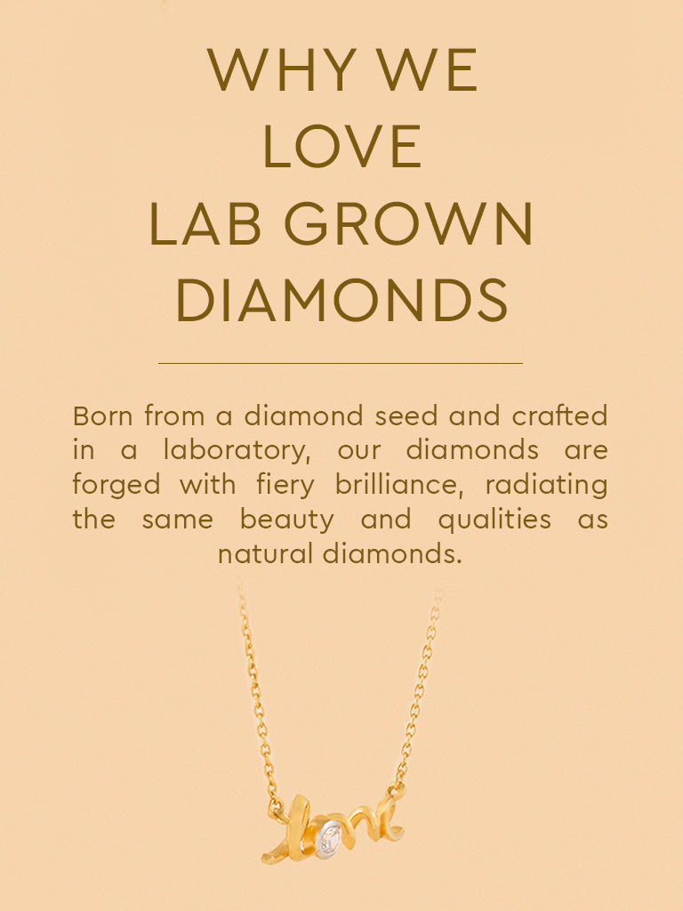 Chain Love Script Labe Diamond Necklace