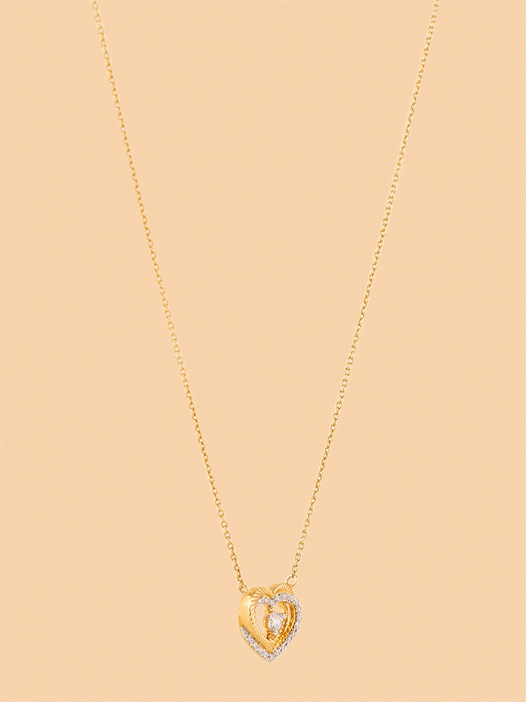 Trendy Lab Diamond Layered Halo Heart Necklace