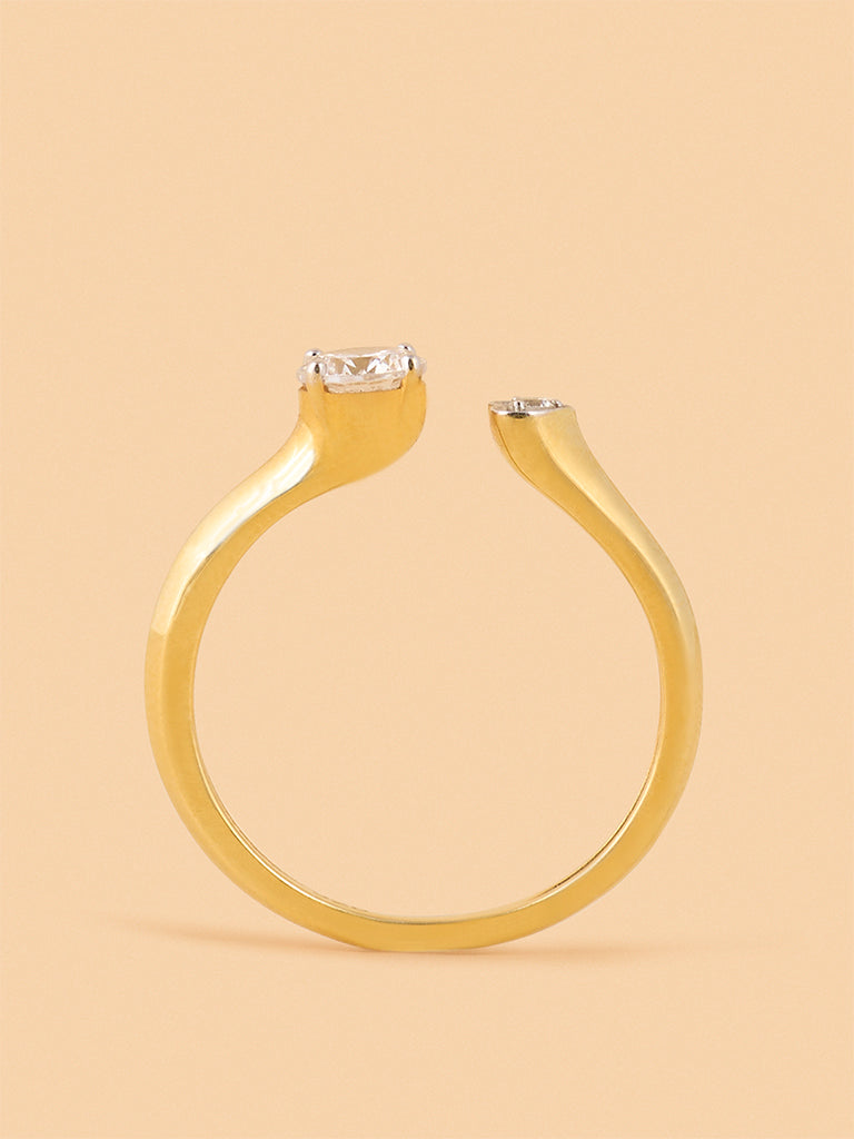 Twinlab Diamond Heart Open Ring