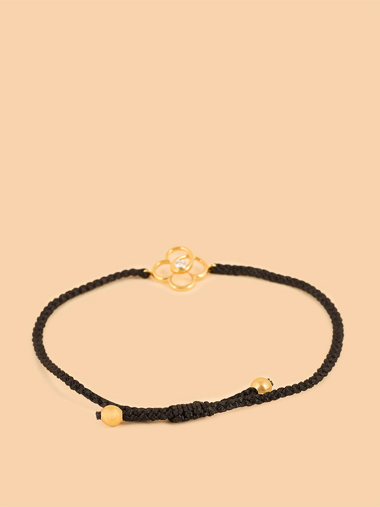 Delicate Floral Lace-Diamond Macrame Bracelet
