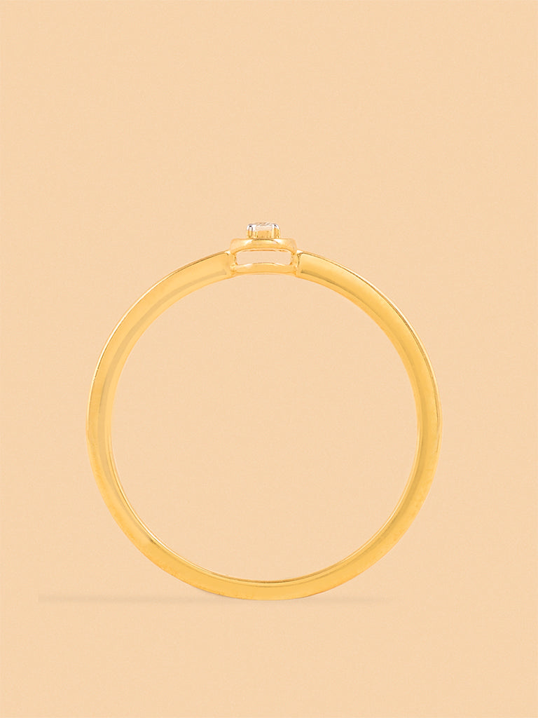 Gold Solitaire Sparkle Ring