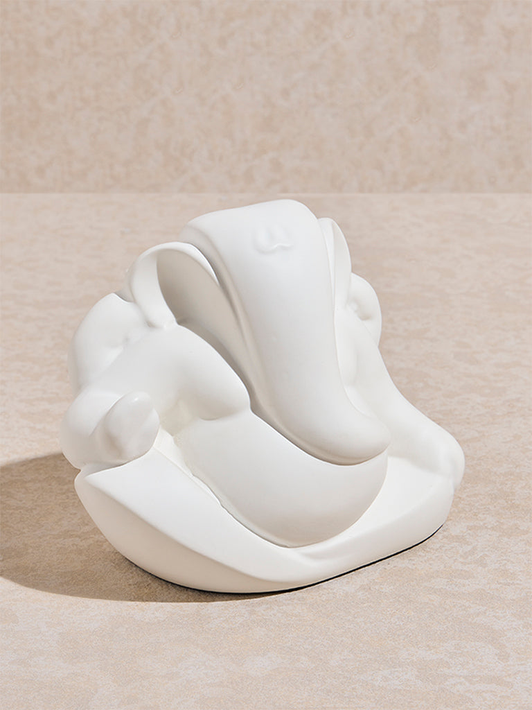 Westside Home White Marble Ganesh Figurine