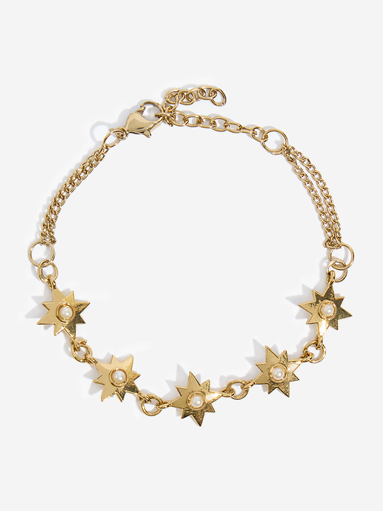 Westside Accessories Gold Star Charm Chain Bracelet