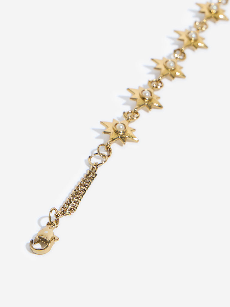 Westside Accessories Gold Star Charm Chain Bracelet