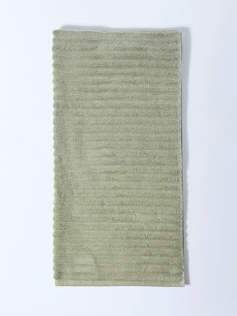 Westside Home Sage Self-Striped Bath Towel