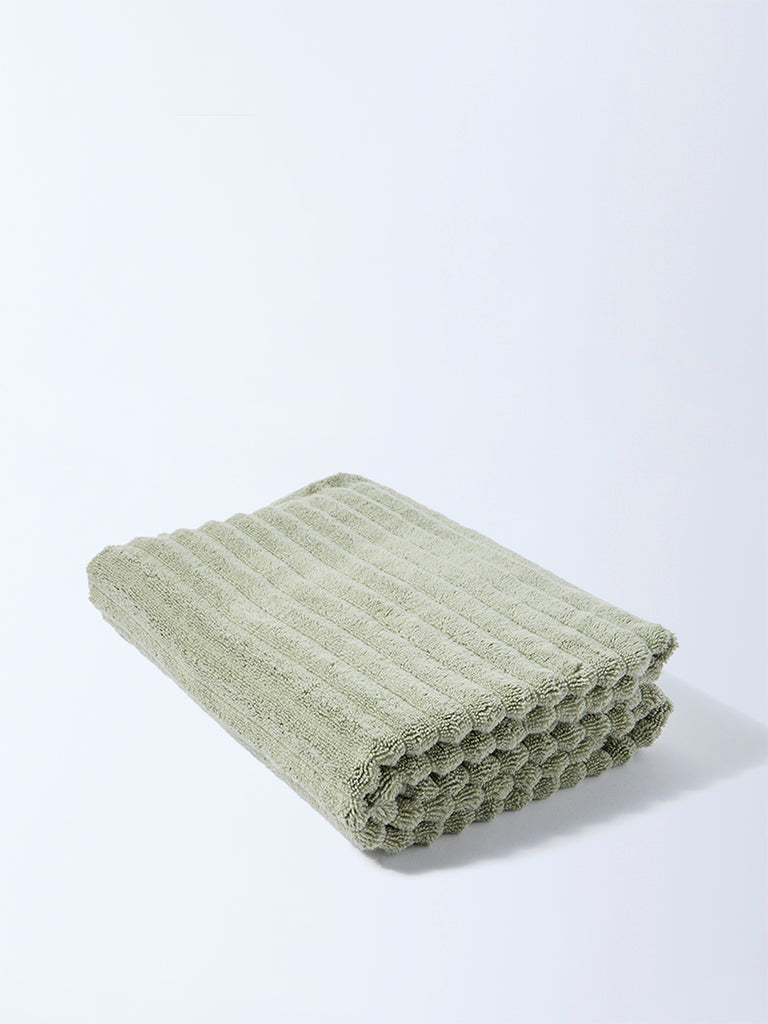 Westside Home Sage Self-Striped Bath Towel