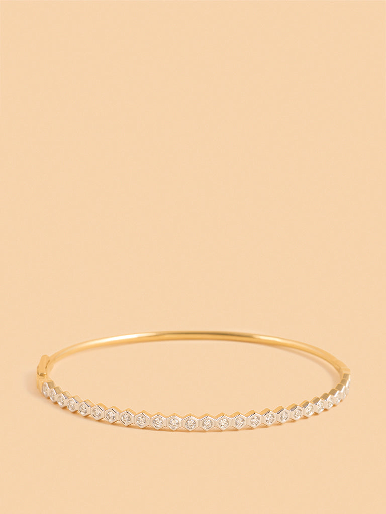 Gold Hexagon Linear Bracelet