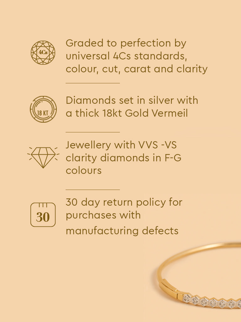 Gold Hexagon Linear Bracelet