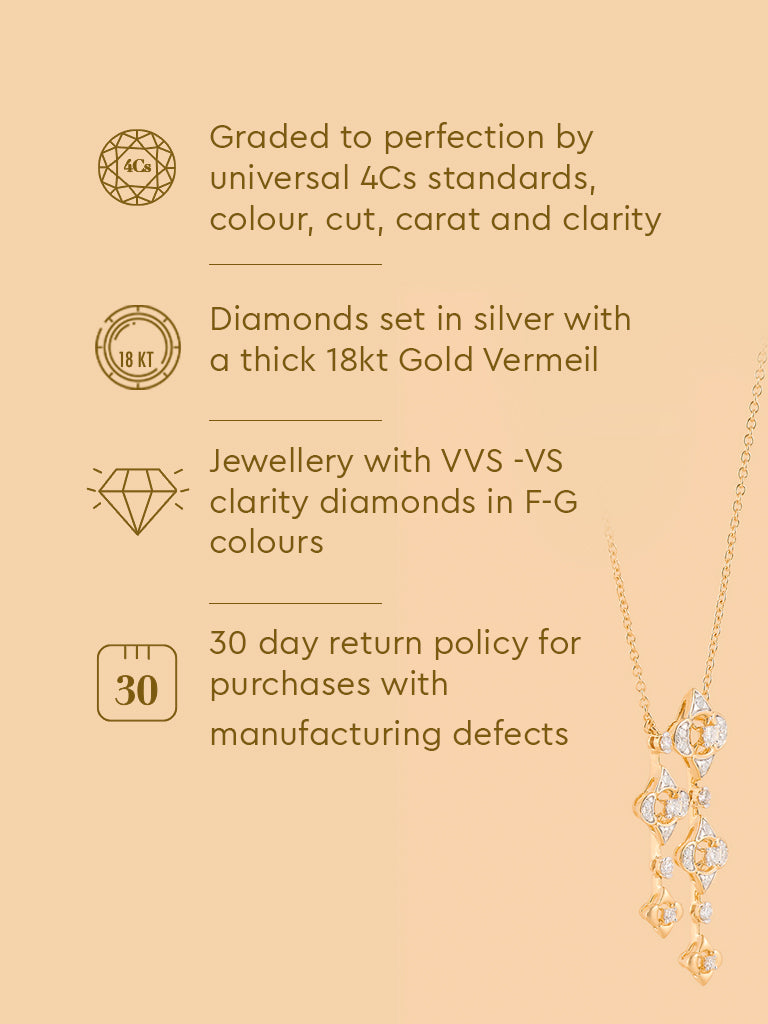 Floral Lab-Diamond Cascade Necklace