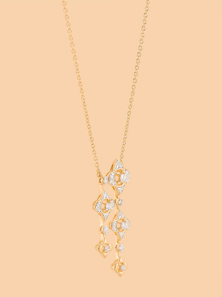 Floral Lab-Diamond Cascade Necklace