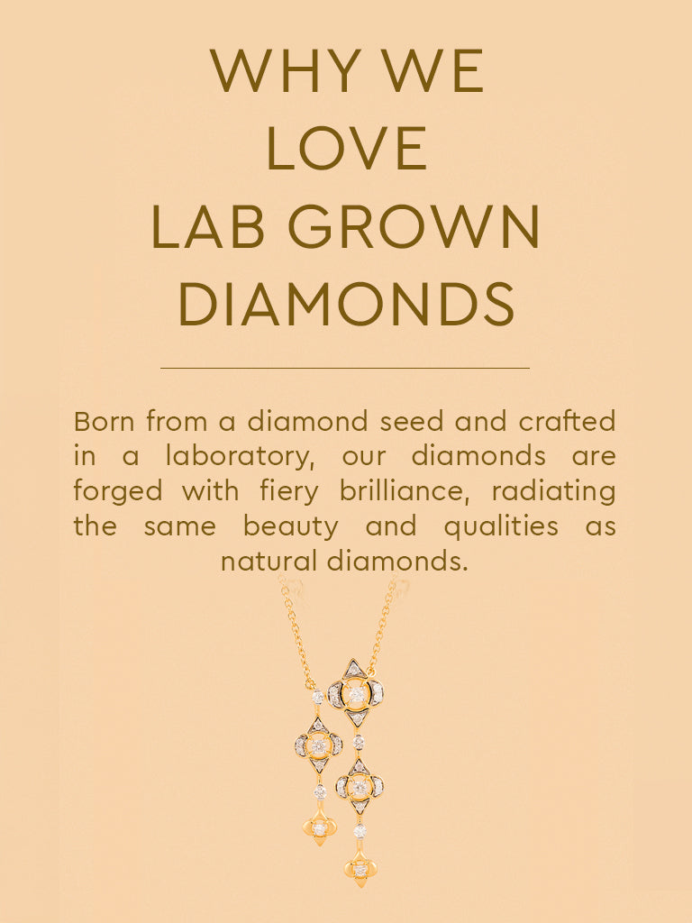 Floral Lab-Diamond Cascade Necklace