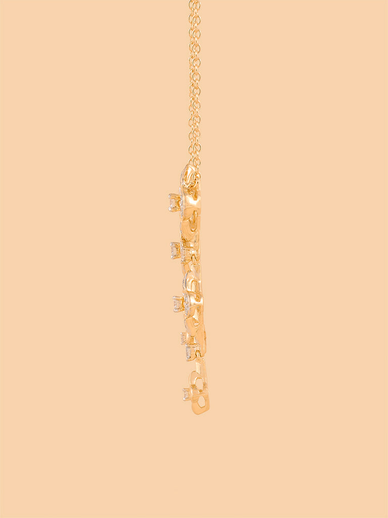Floral Lab-Diamond Cascade Necklace