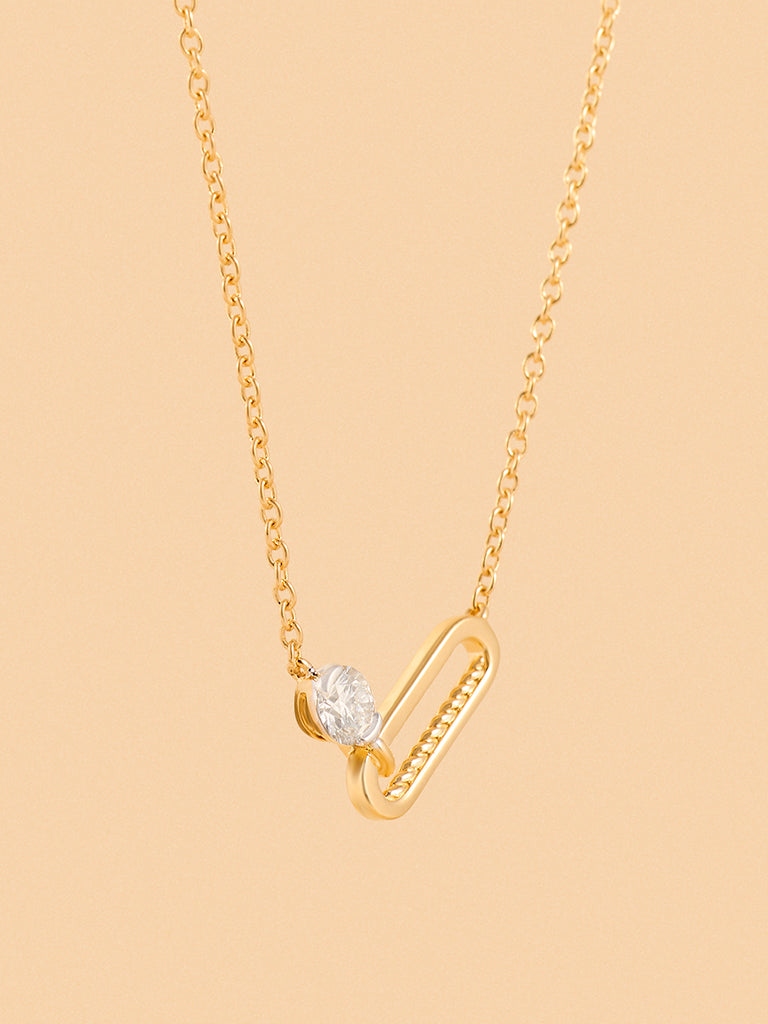 Linked Lab-Diamond Pendant Necklace