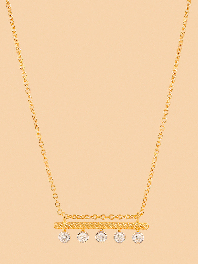 Linear Lab-Diamond Pendant Necklace