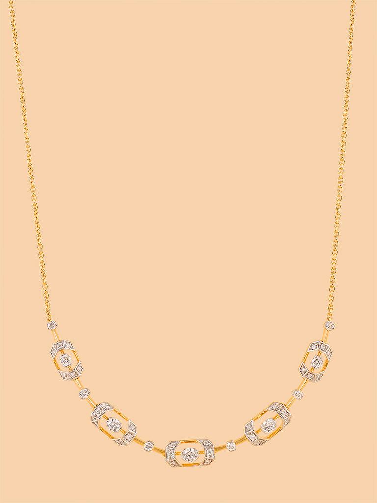 Dazzling Rectangle Link Necklace