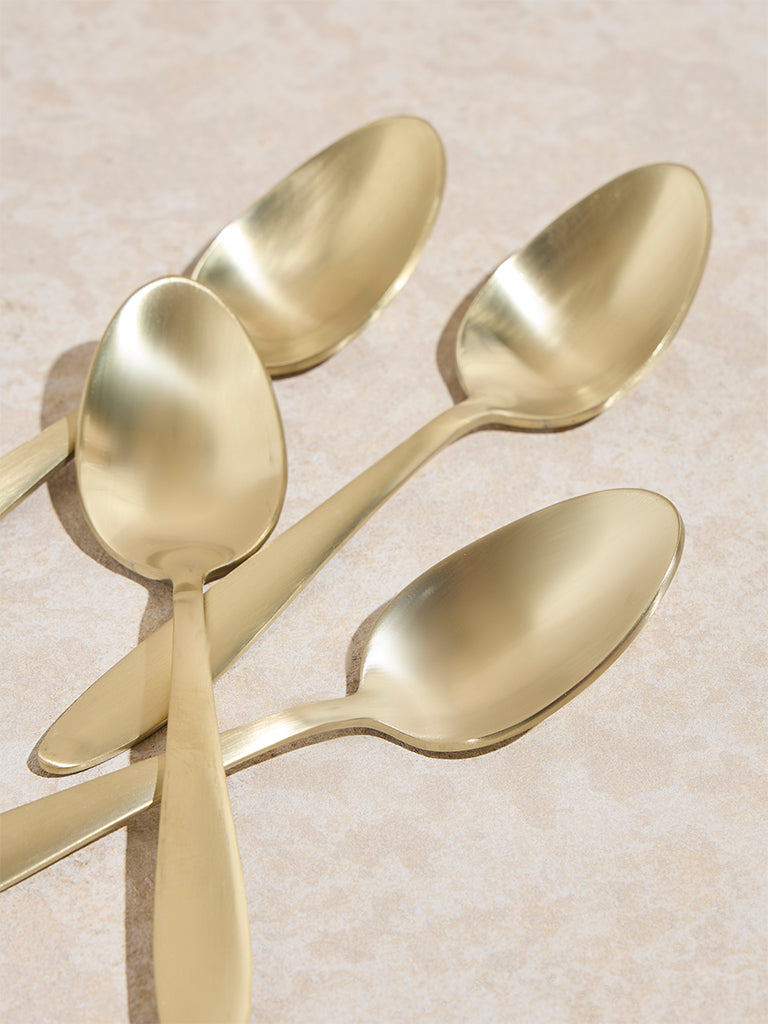 Westside Home Gold Matte Tea Spoon (Set of 4)