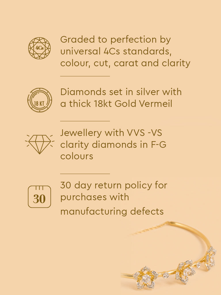 Gold Floral Trio Bracelet