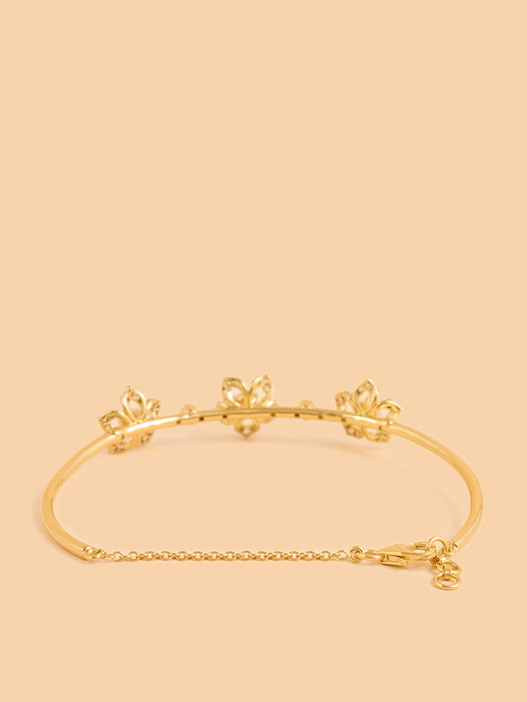 Gold Floral Trio Bracelet
