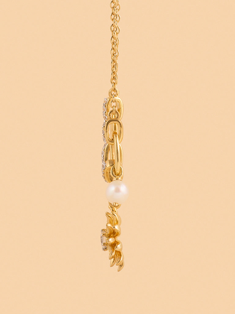 Gold Pearl Daisy Gold Plated Necklace