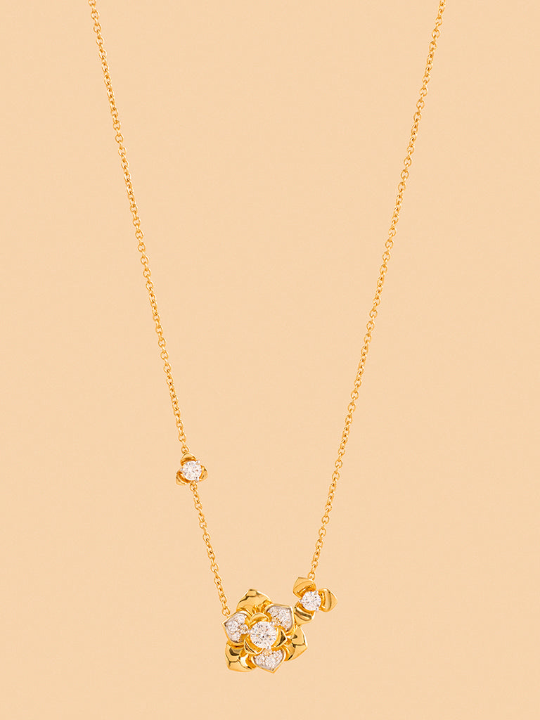 Gold Multilayer Rose Necklace