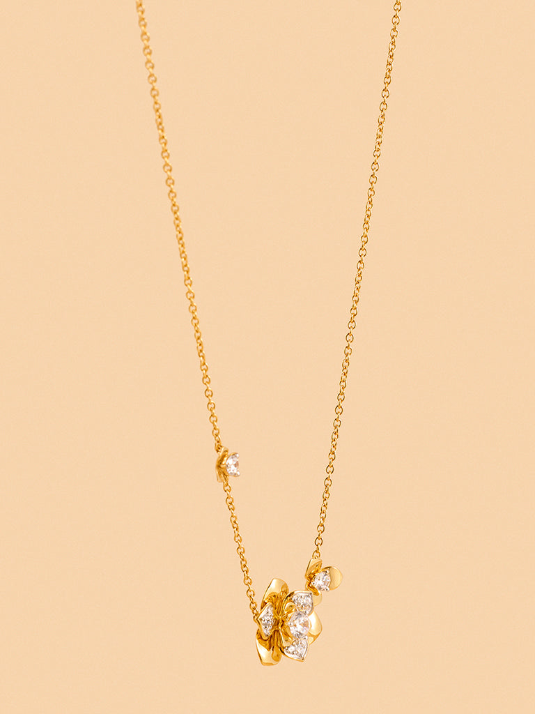 Gold Multilayer Rose Necklace