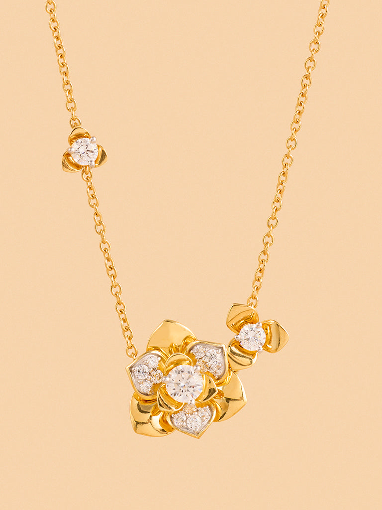 Gold Multilayer Rose Necklace