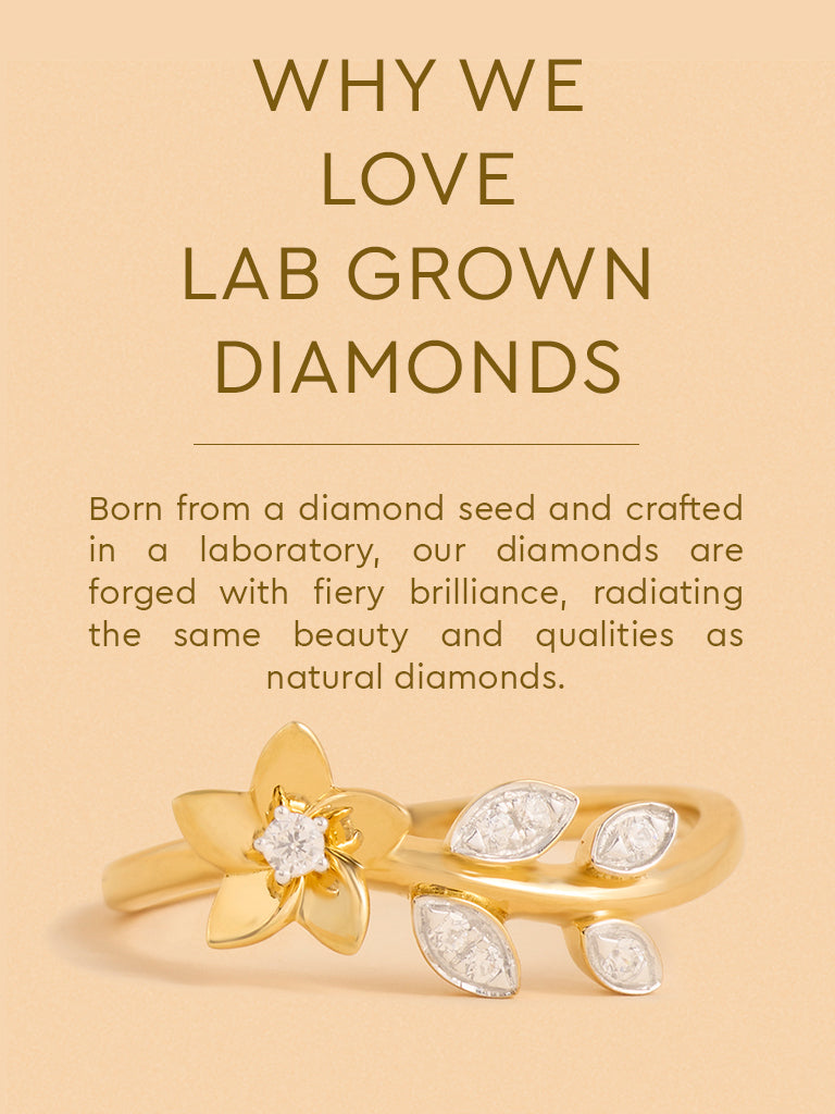 Gold Floral Solitaire Ring