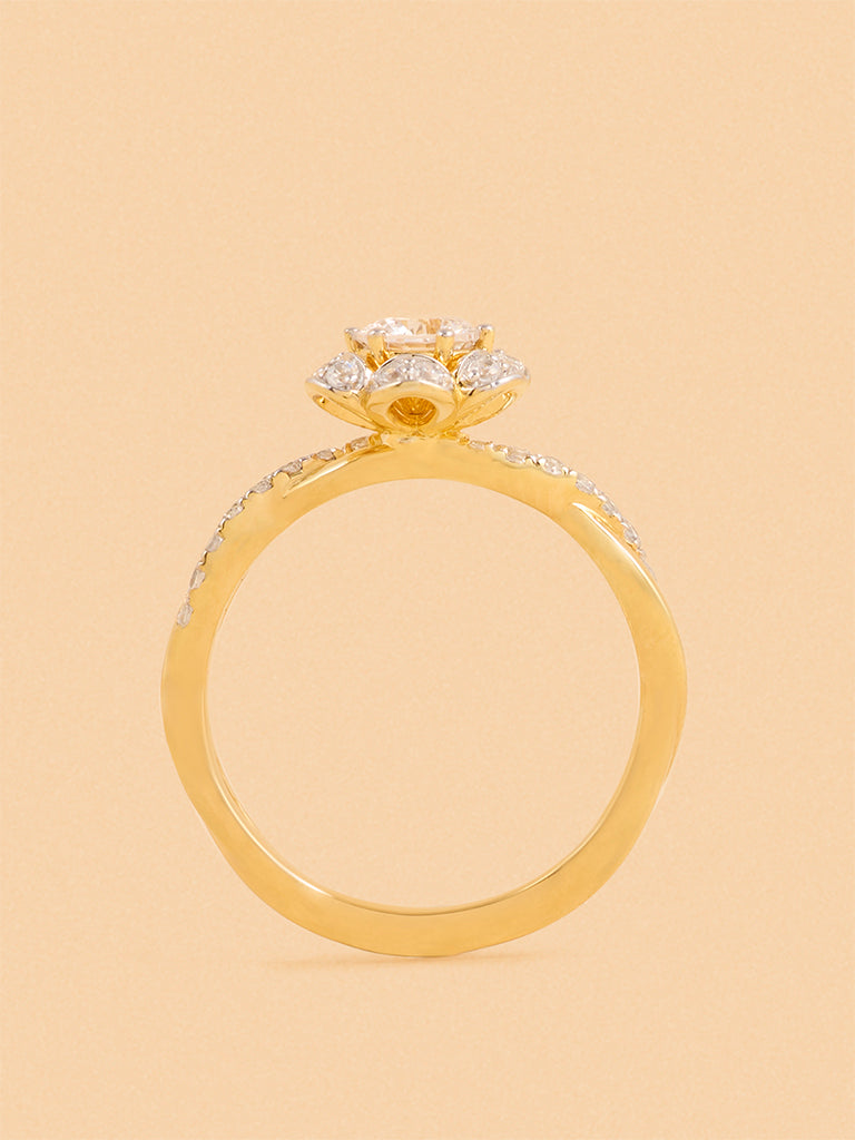 Gold Classic Floral Gold Plated Ring