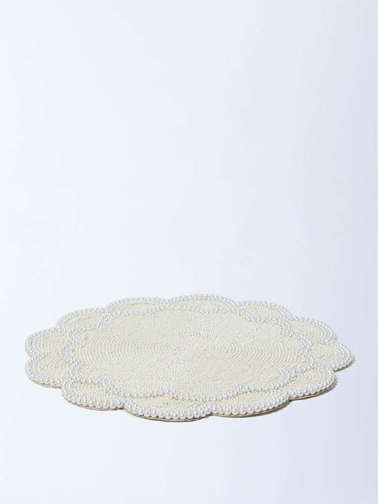 Westside Home White Pearlescent Single Placemat