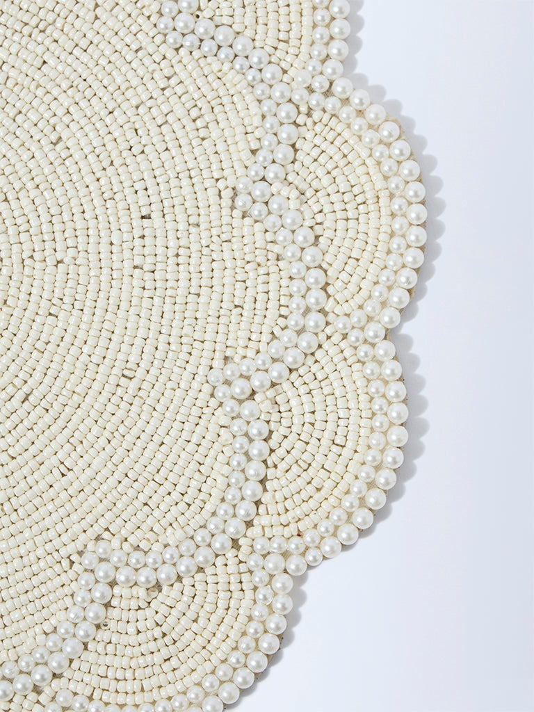 Westside Home White Pearlescent Single Placemat