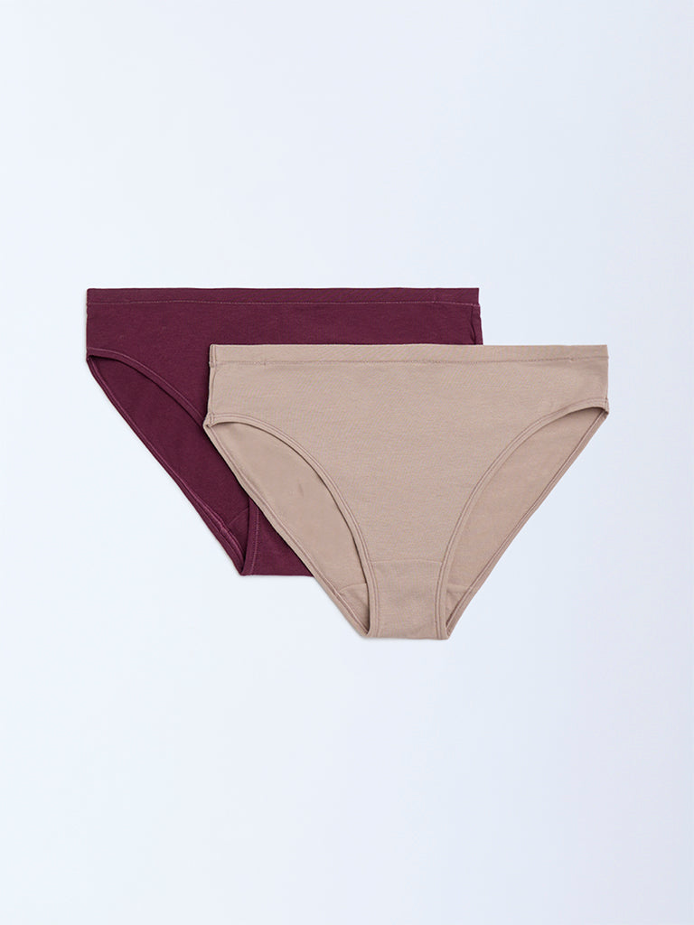 Wunderlove 2-Pack Cotton-Blend Hi-Leg Briefs