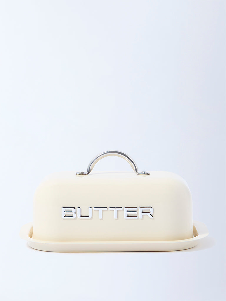 Westside Home Ivory Butter Dish with Lid