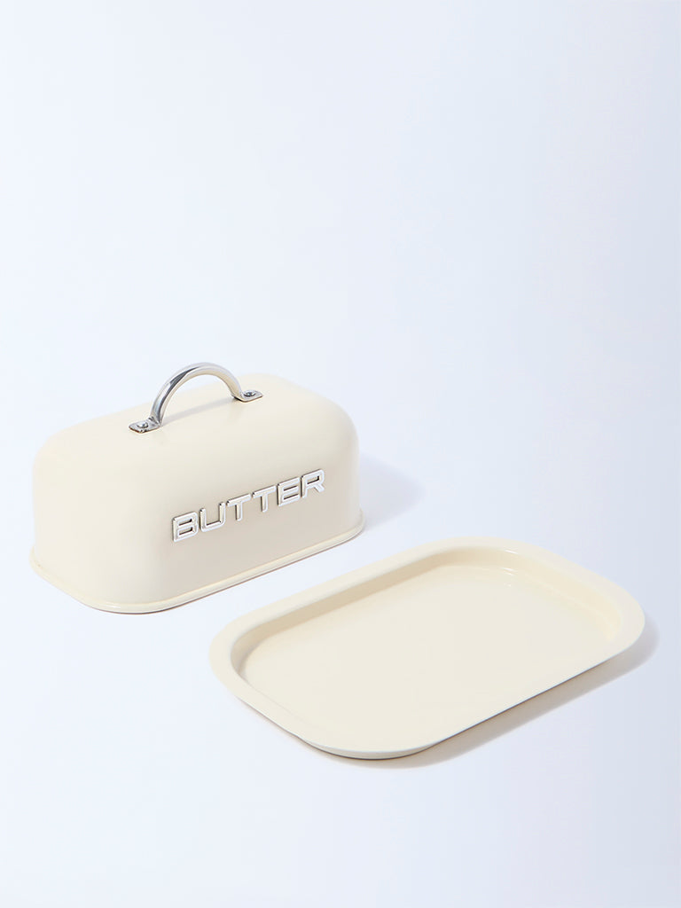 Westside Home Ivory Butter Dish with Lid