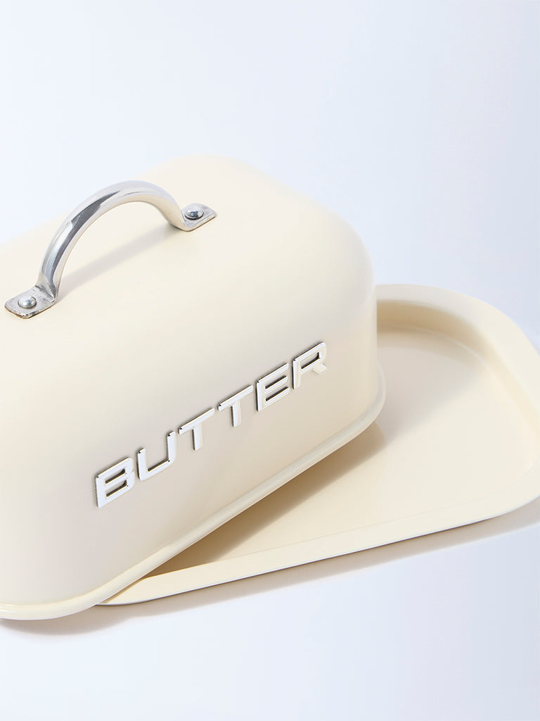 Westside Home Ivory Butter Dish with Lid