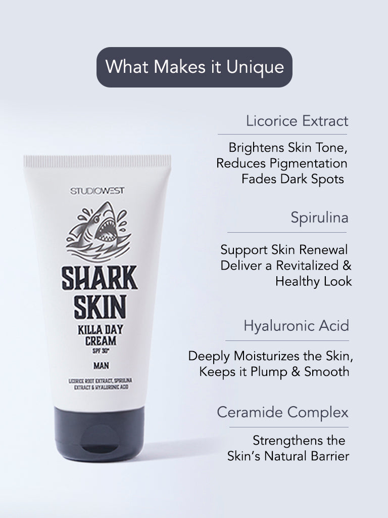 Studiowest Shark Skin Killa Day Cream with SPF 30 - 50 gm