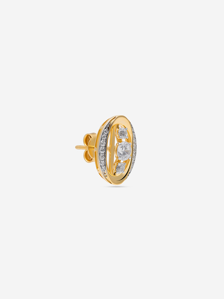Gold Cluster Gold Plated Lab Diamond Stud Earrings