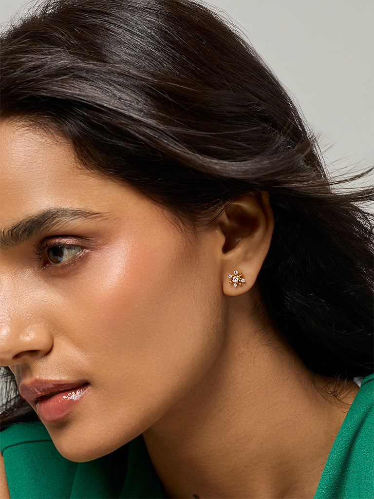 Cluster Lab Diamond Stud Earrings