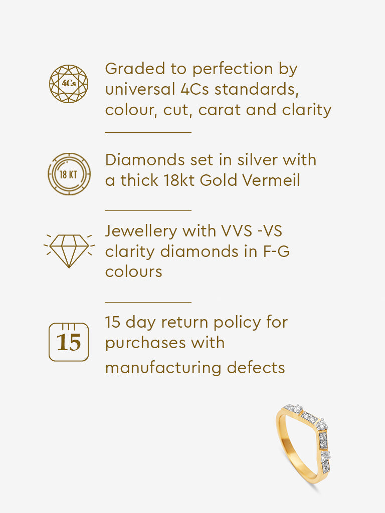 Chevron Lab Diamond Ring