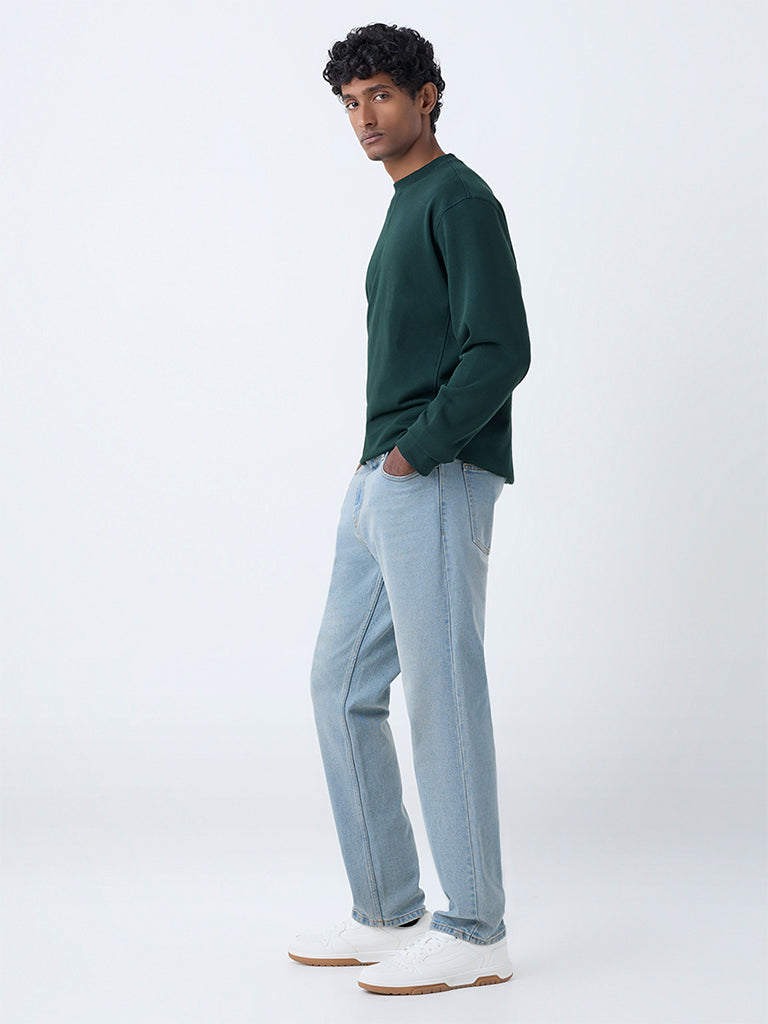 WES Casuals Dark Green Relaxed-Fit Cotton-Blend Sweatshirt